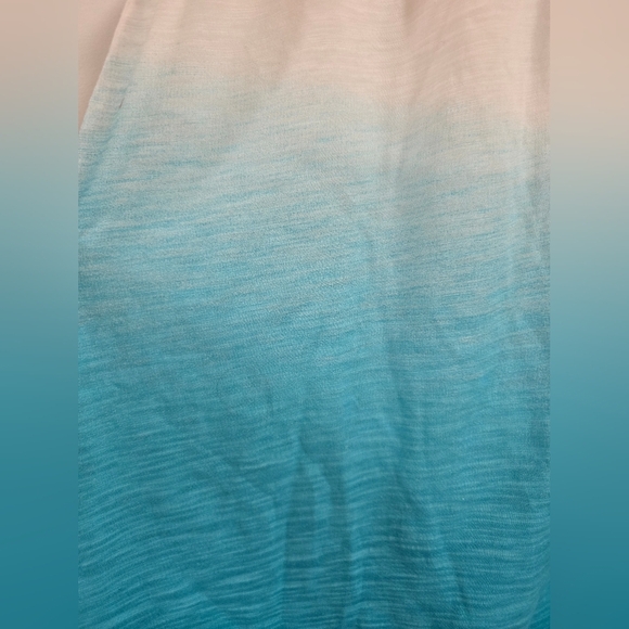 Girls Ombre Aqua Blue White Spagetti Straps Dress Size 10 L 12 - Picture 4 of 5